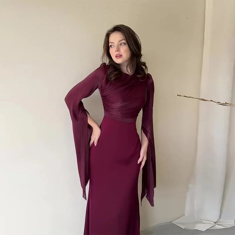 Sheer Satin Panel Maxi Dress