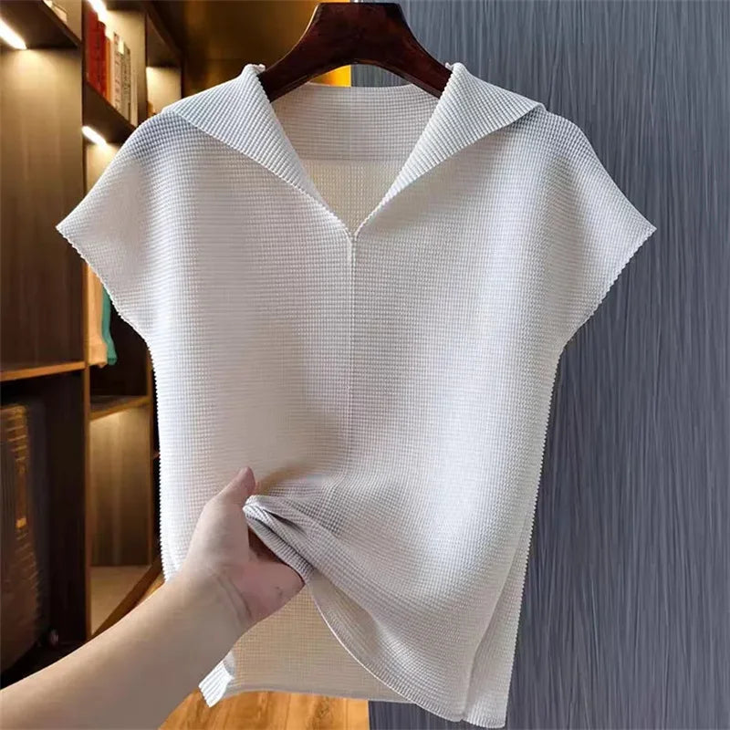 Textured V-Neck Blouse