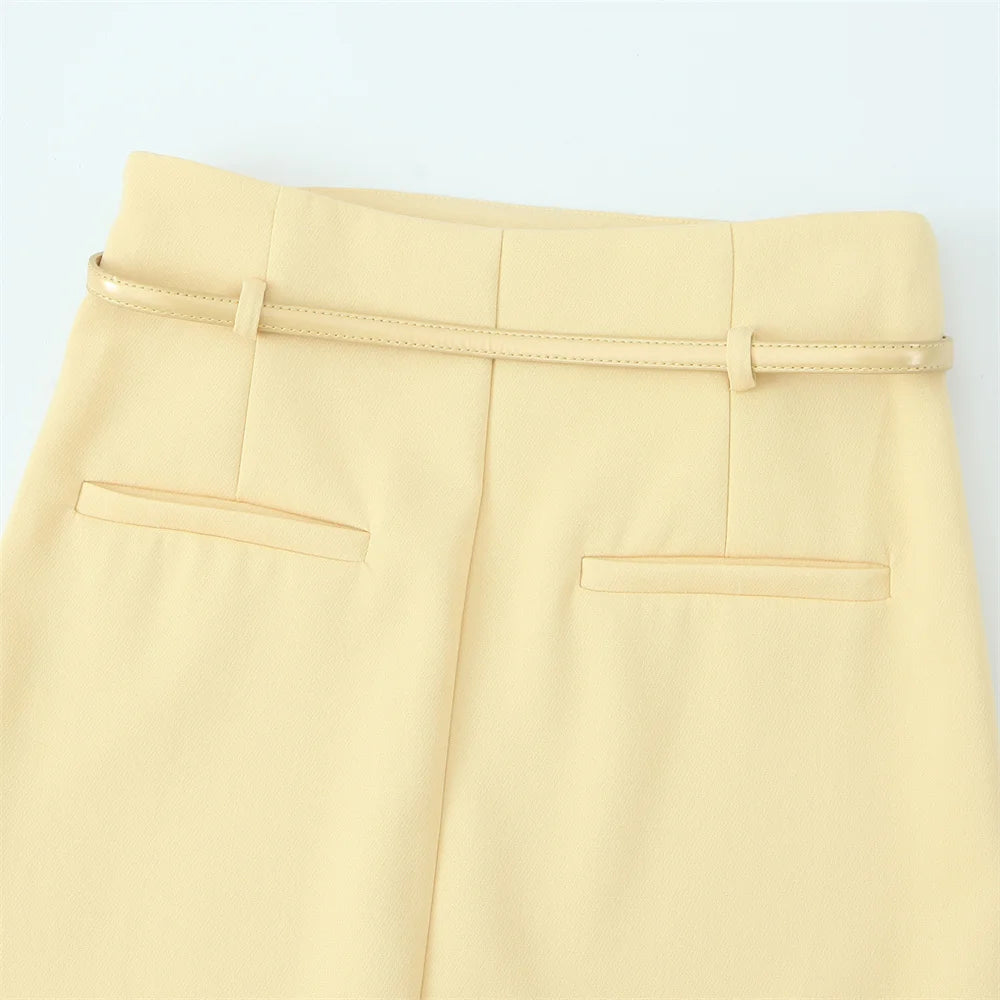 yellow belted skirt LAPANIA
