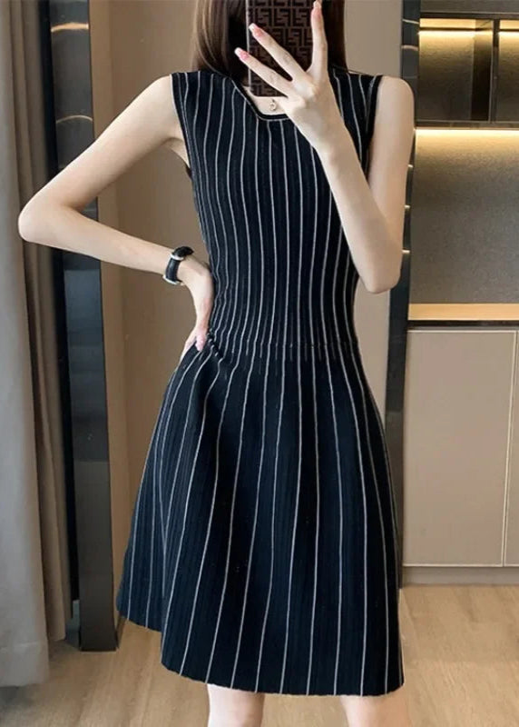 Sleeveless stripped Knitted mini Dress LAPANIA