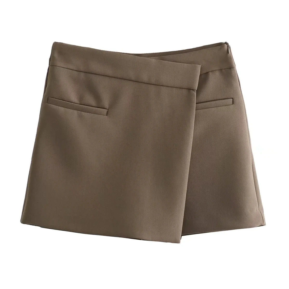 Split Mini Shorts Skirt with Front Pockets LAPANIA