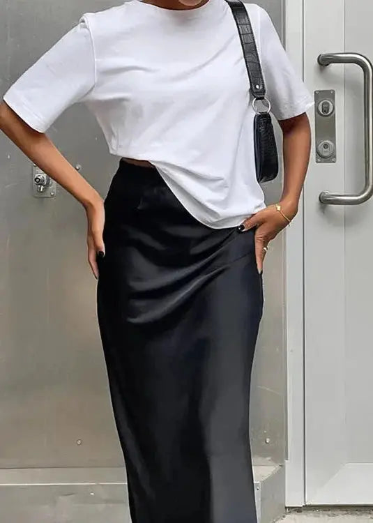 Floor-Length Satin Trumpet Skirt LAPANIA