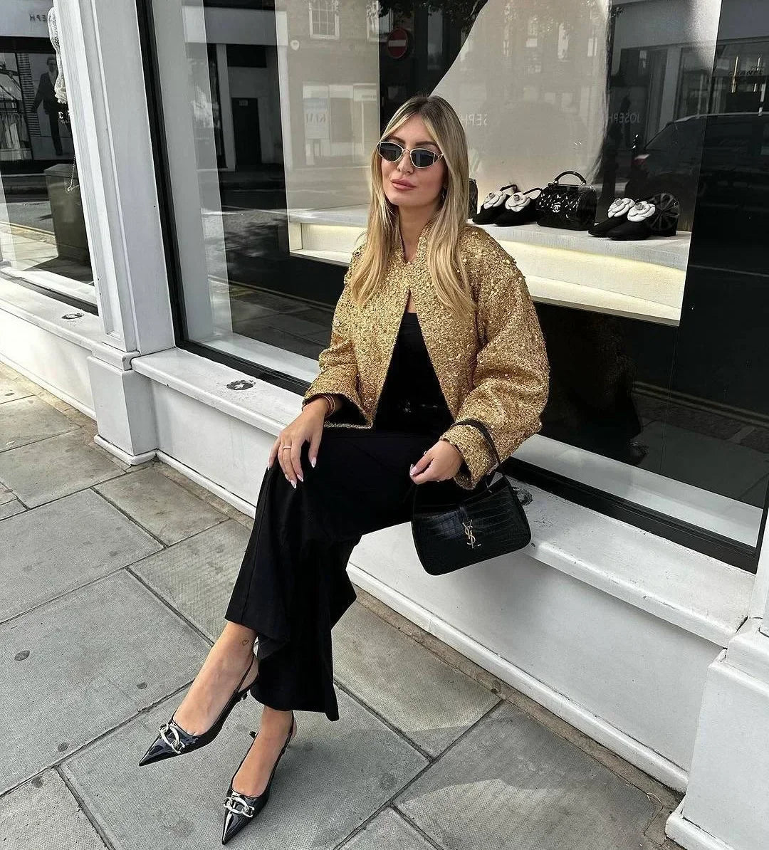 Sequined Bomber Jacket LAPANIA