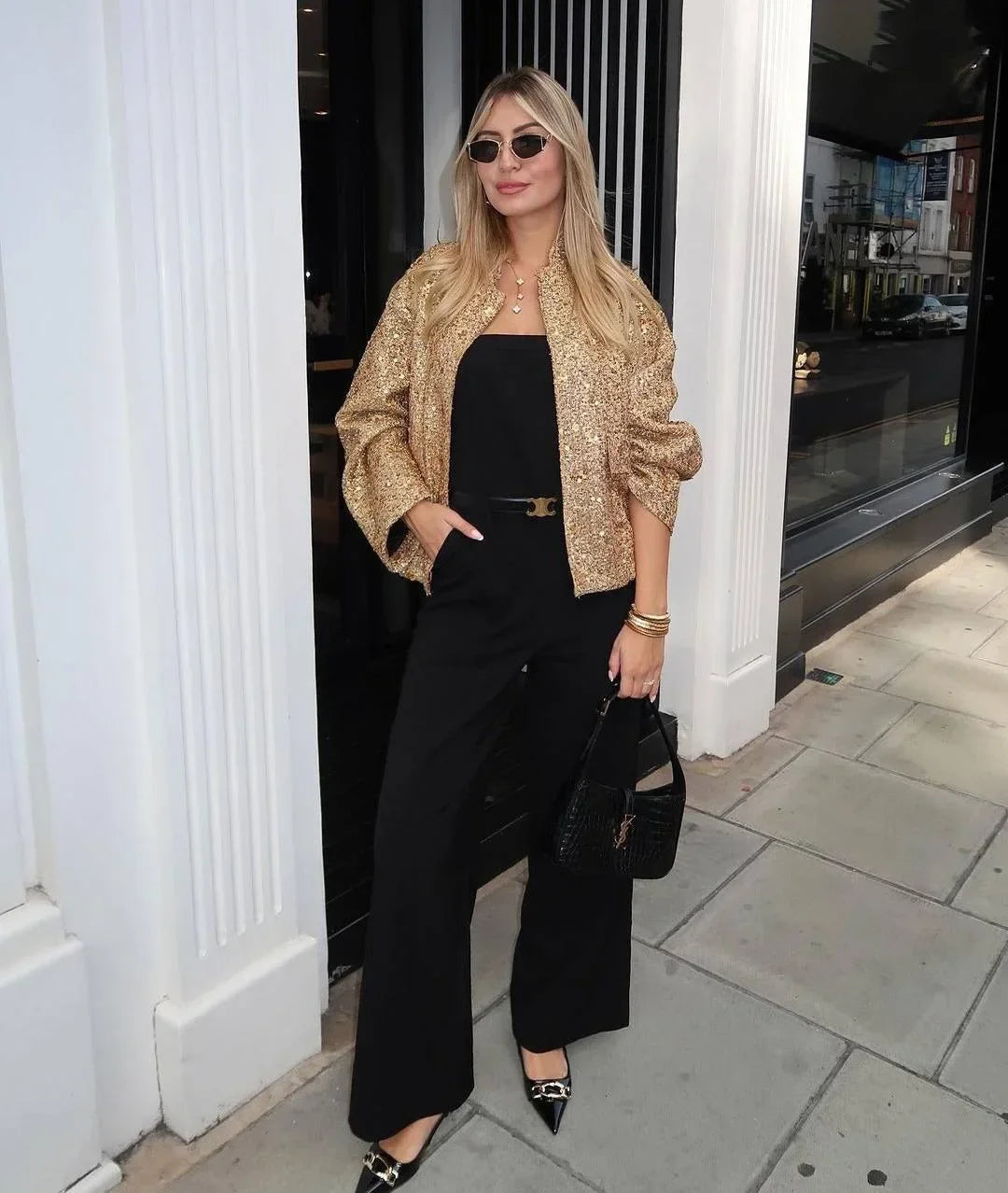 Sequined Bomber Jacket LAPANIA