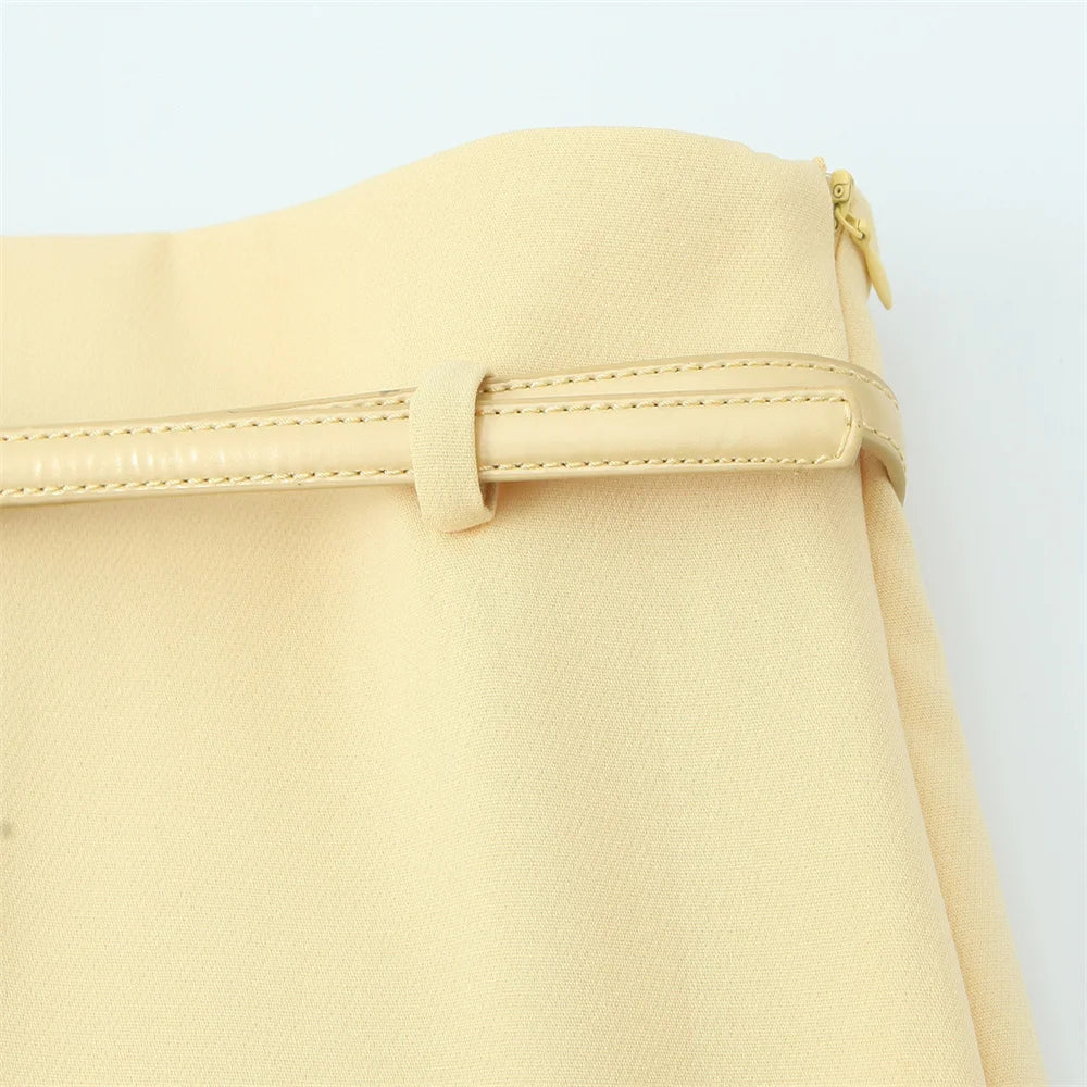 yellow belted skirt LAPANIA