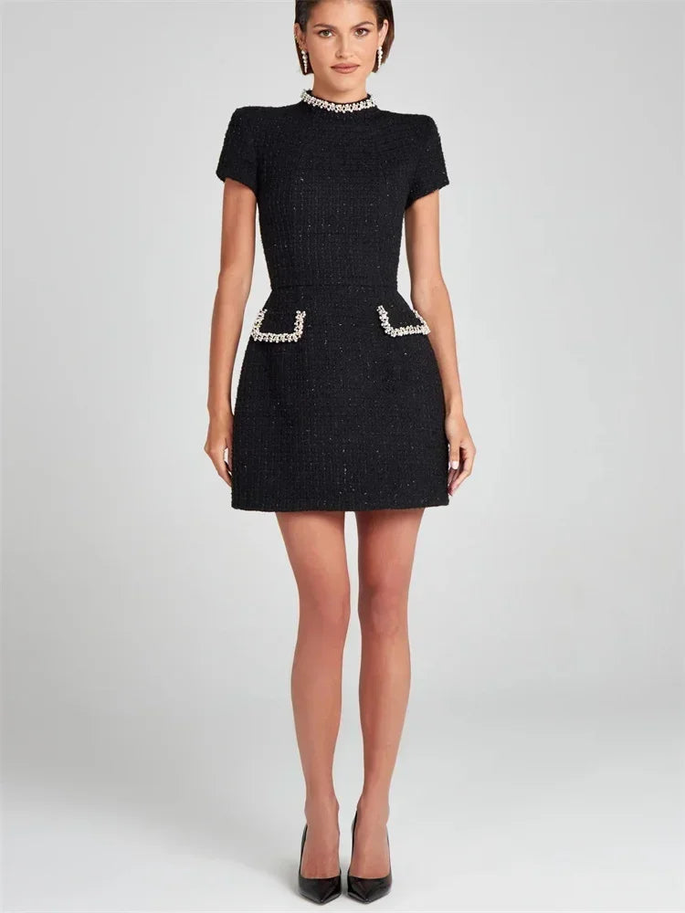 Short Sleeve Patchwork Mini Dress LAPANIA