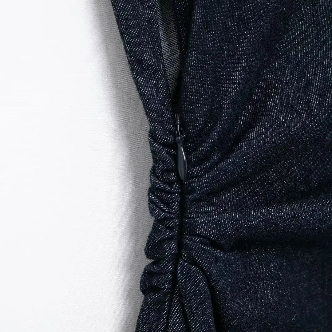 Sleeveless Button-Down Denim Midi Dress LAPANIA