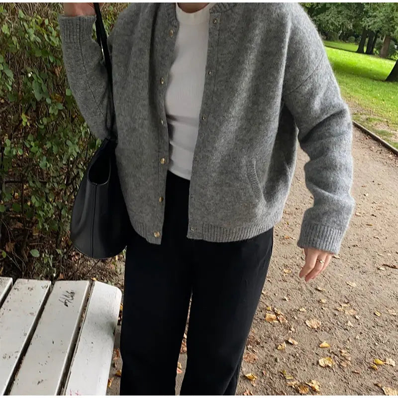 O-Neck Mohair Cardigan