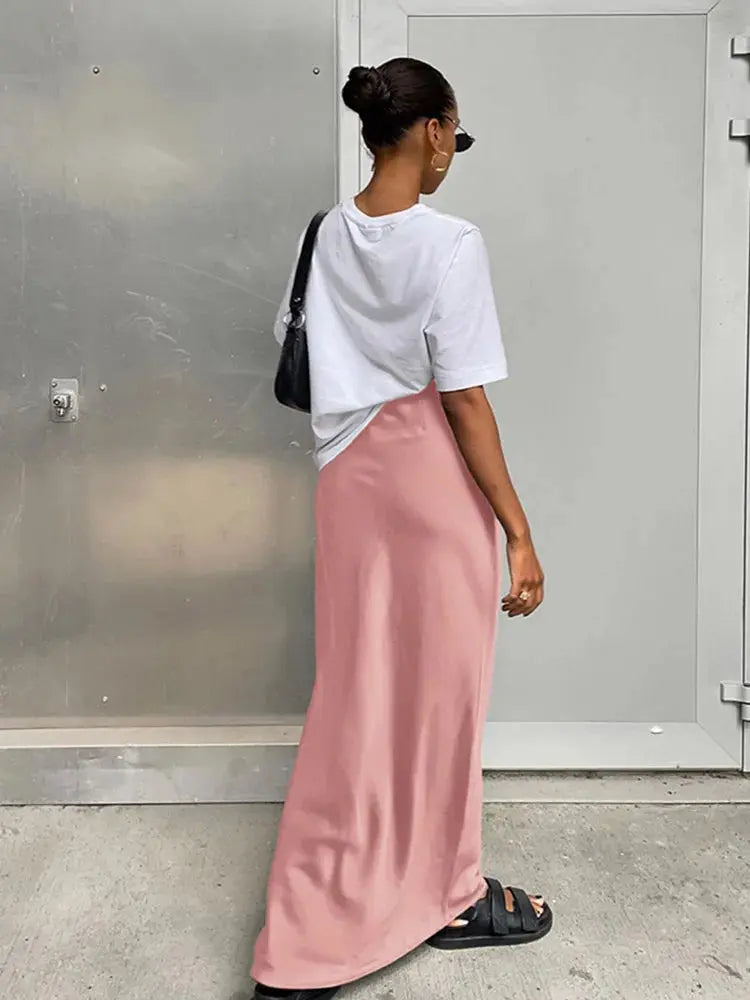 Floor-Length Satin Trumpet Skirt LAPANIA