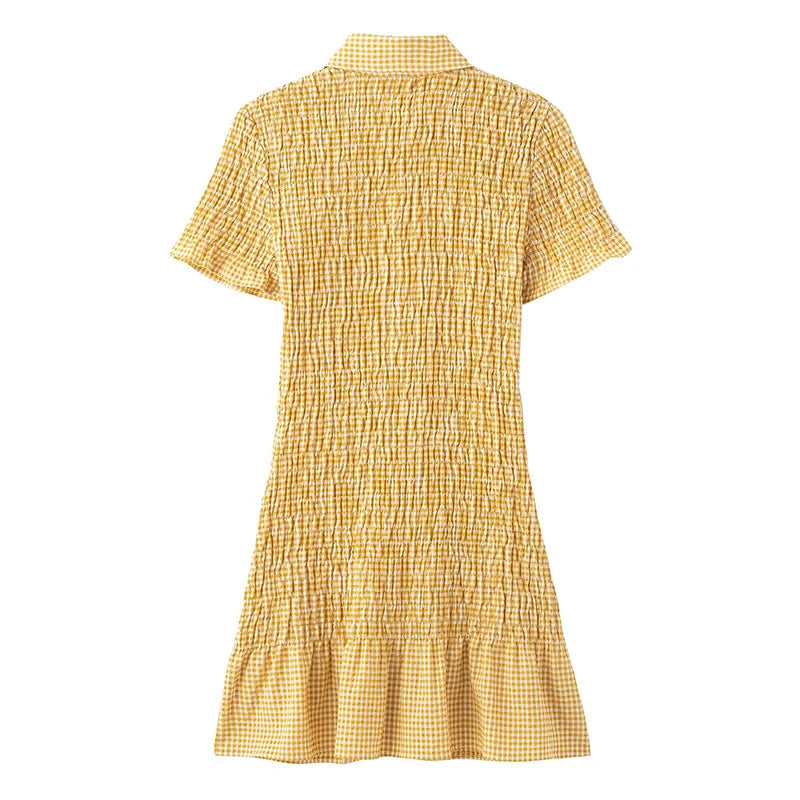 Butter Yellow Plaid Mini Dress