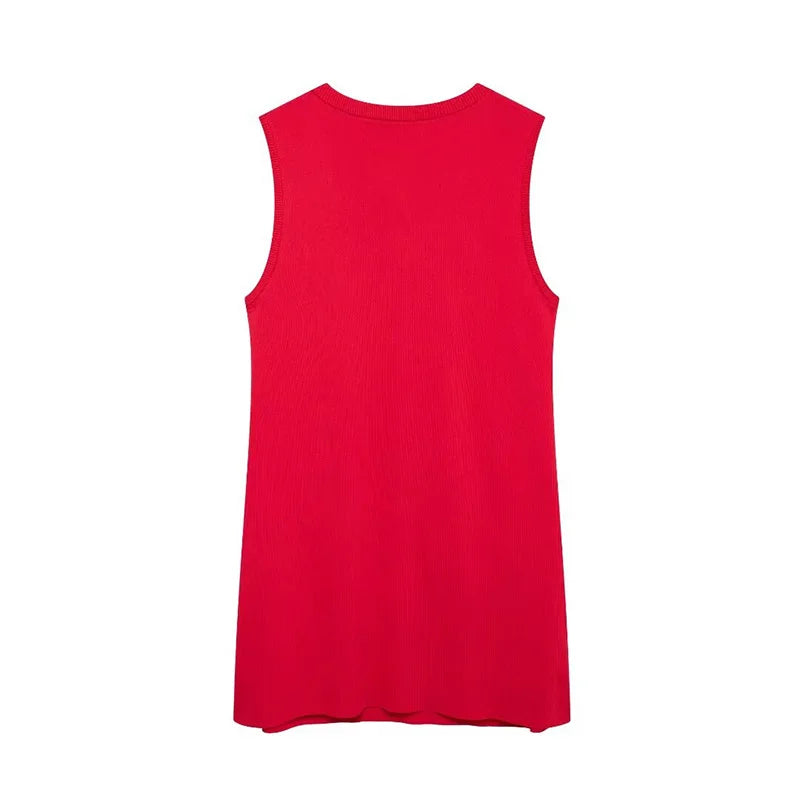Red Knitted Mini Dress LAPANIA