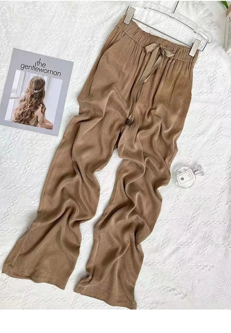 Ice Silk Wide-Leg Pants