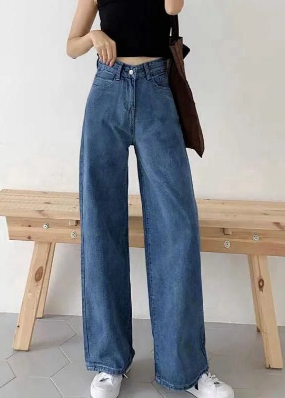 High-Waisted Cotton Straight Jeans LAPANIA