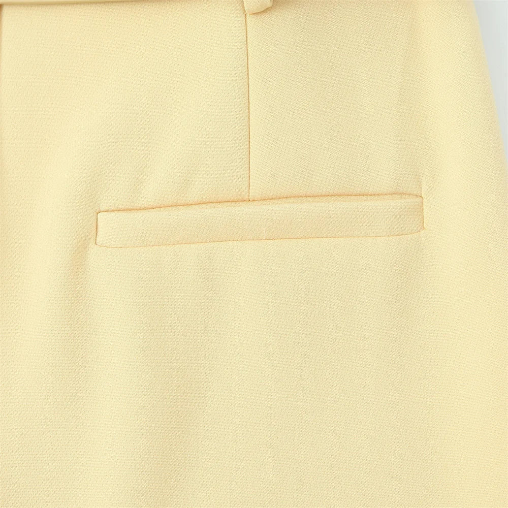 yellow belted skirt LAPANIA