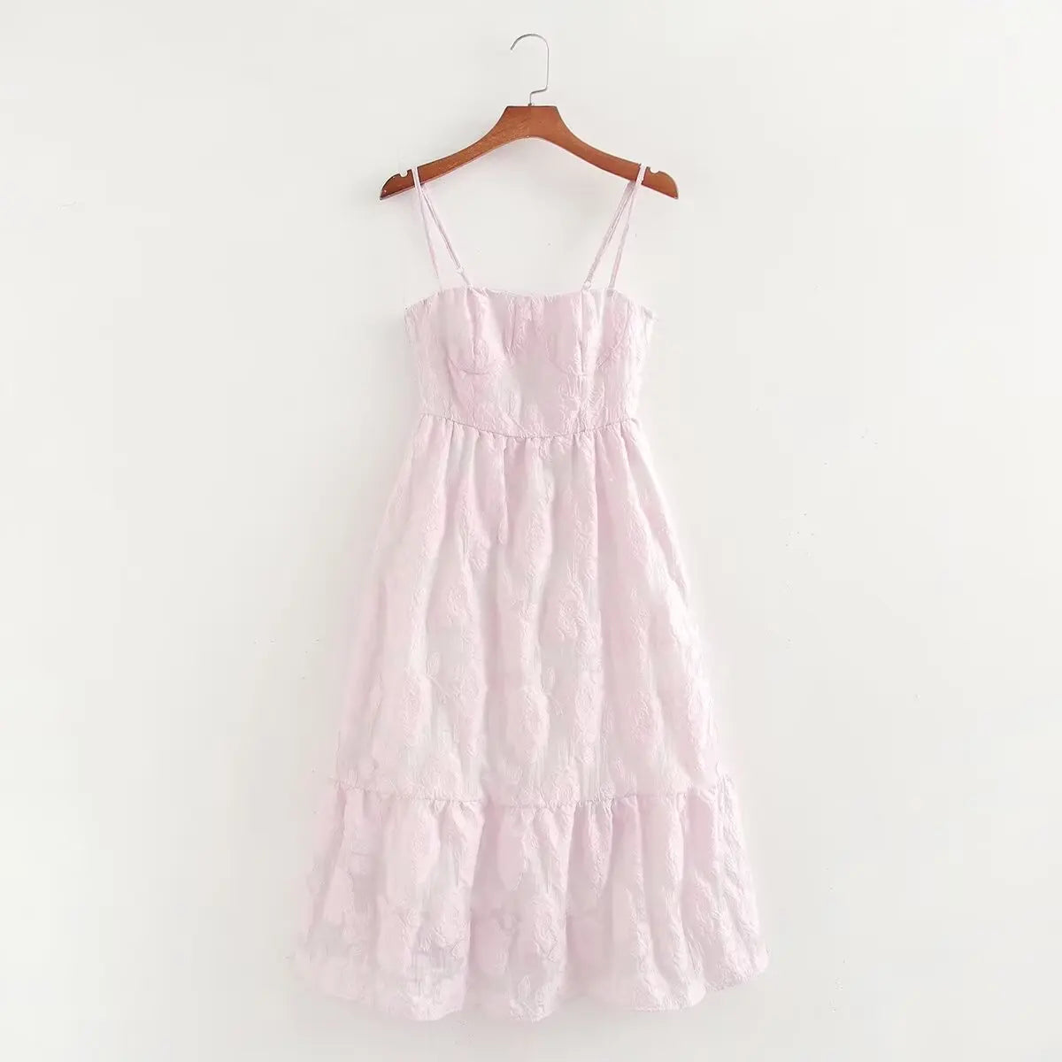Retro Jacquard Dress with Lace-Up Back LAPANIA