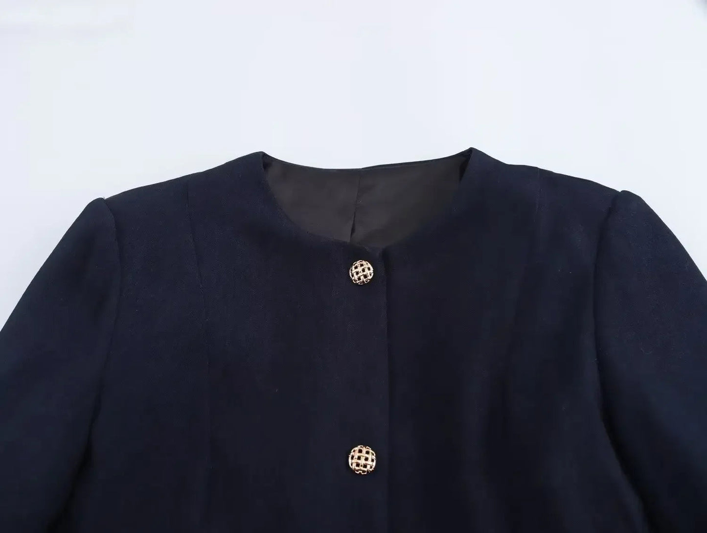 Navy Blue Elegant Blazer with Gold Buttons LAPANIA