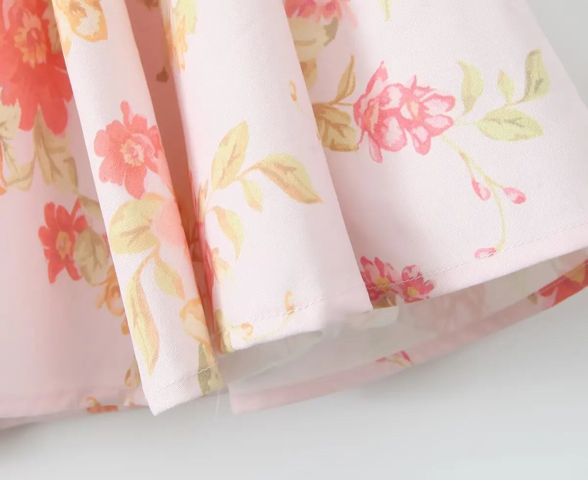Floral Print Fit-and-Flare Mini Dress LAPANIA