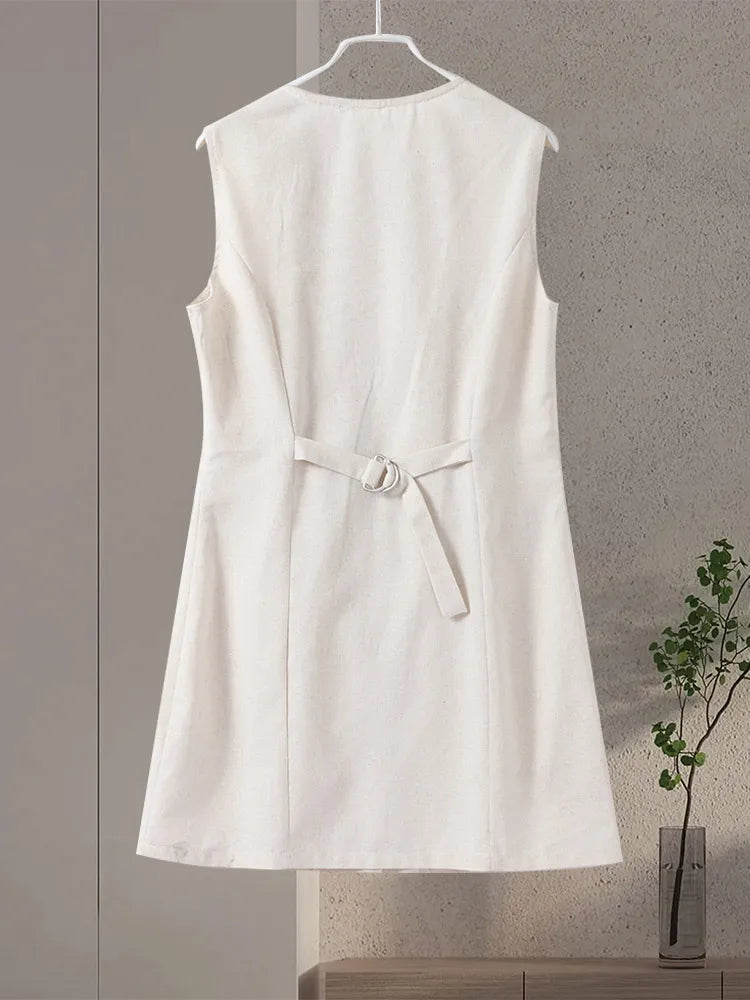 Slim Fit Linen Mini Dress LAPANIA