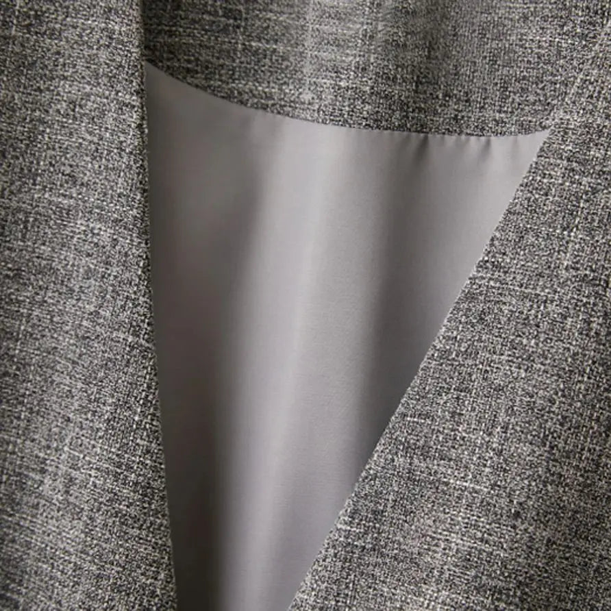 Gray V-Neck Short Vest Jacket LAPANIA