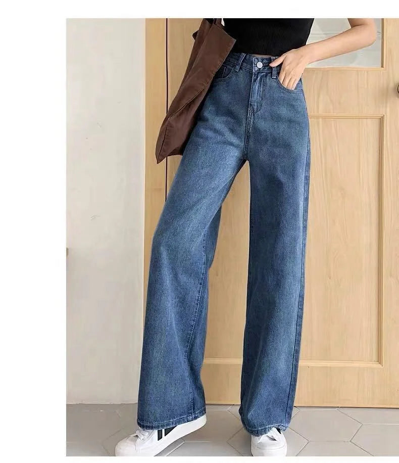High-Waisted Cotton Straight Jeans LAPANIA