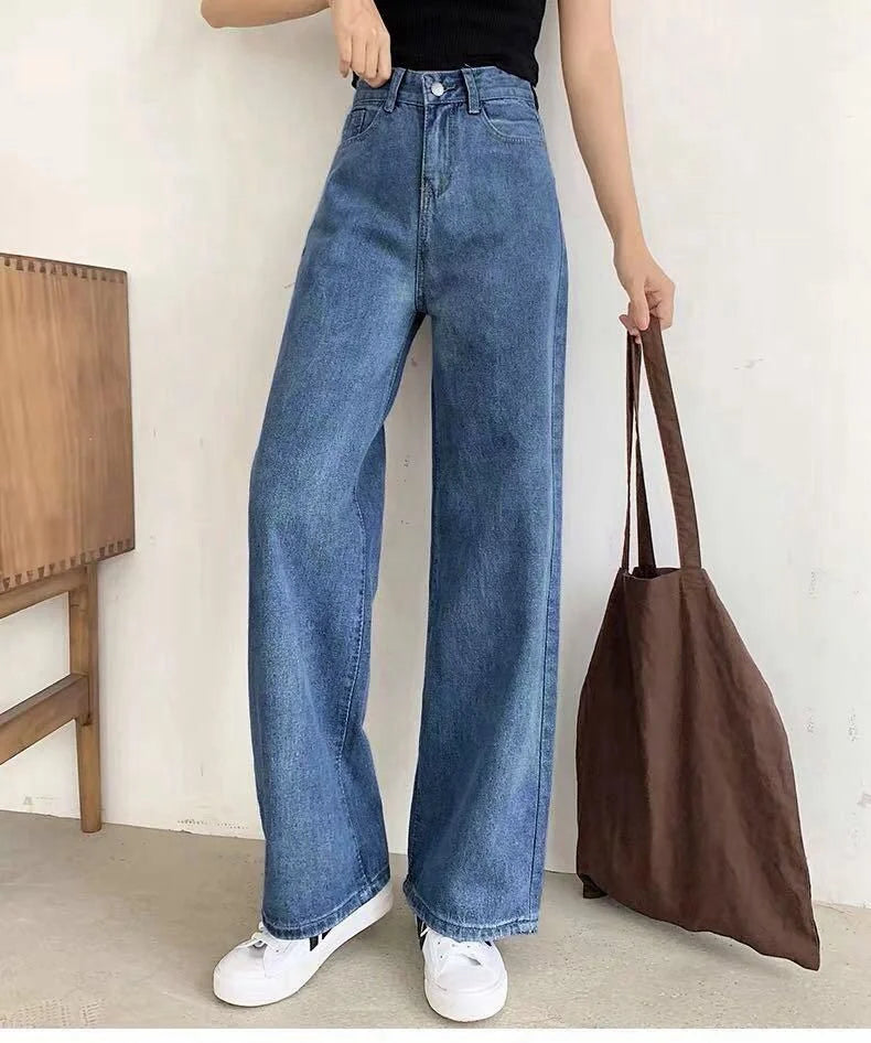 High-Waisted Cotton Straight Jeans LAPANIA