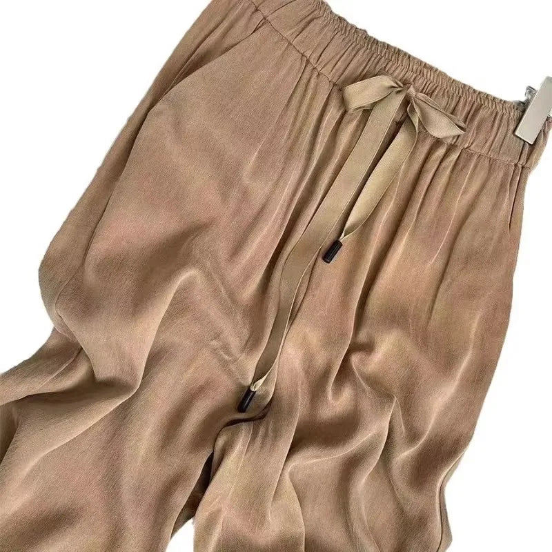 Ice Silk Wide-Leg Pants