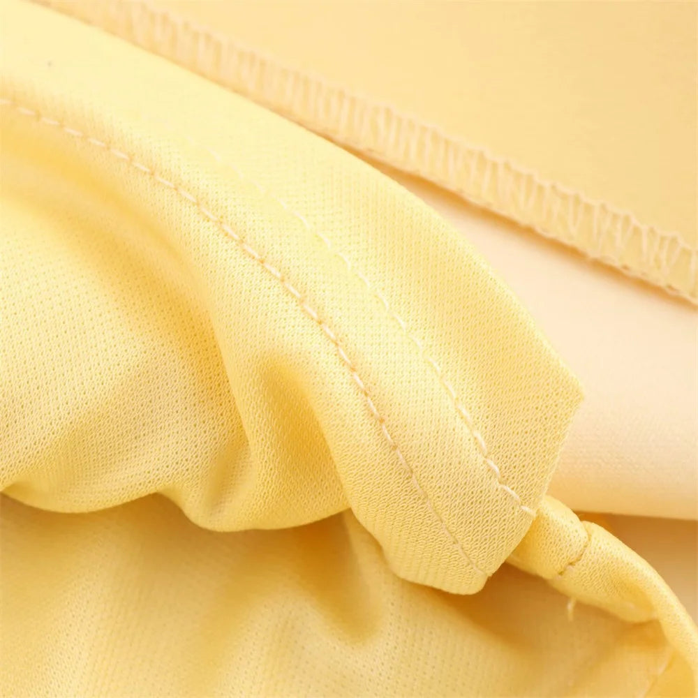 Yellow Waistband Sleeveless Mini Dress LAPANIA