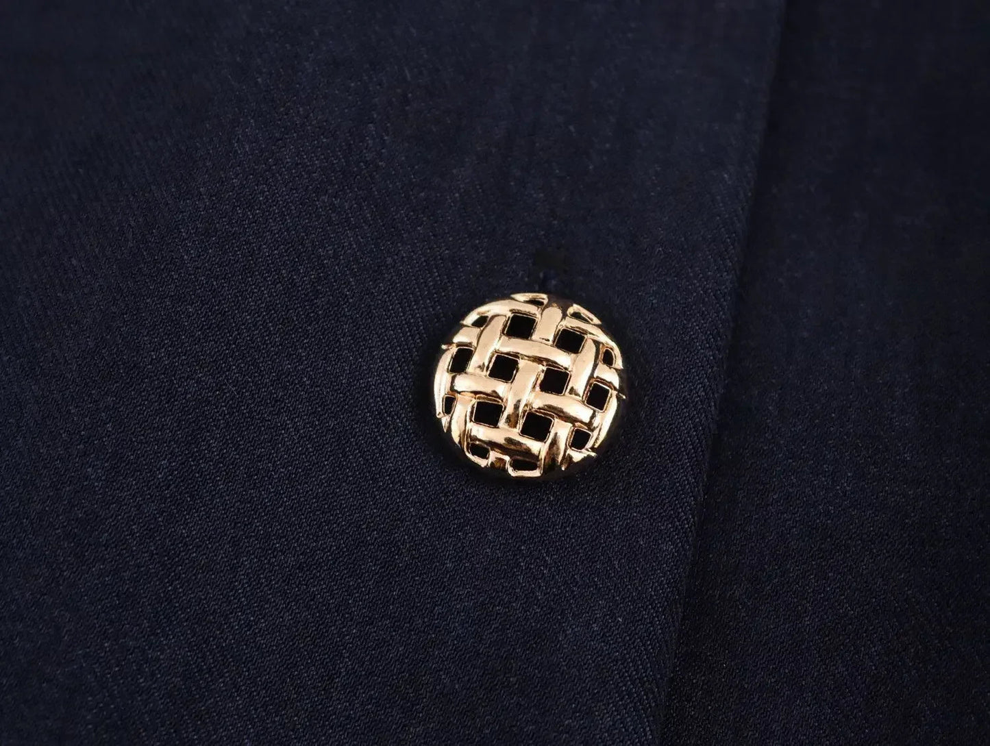 Navy Blue Elegant Blazer with Gold Buttons LAPANIA