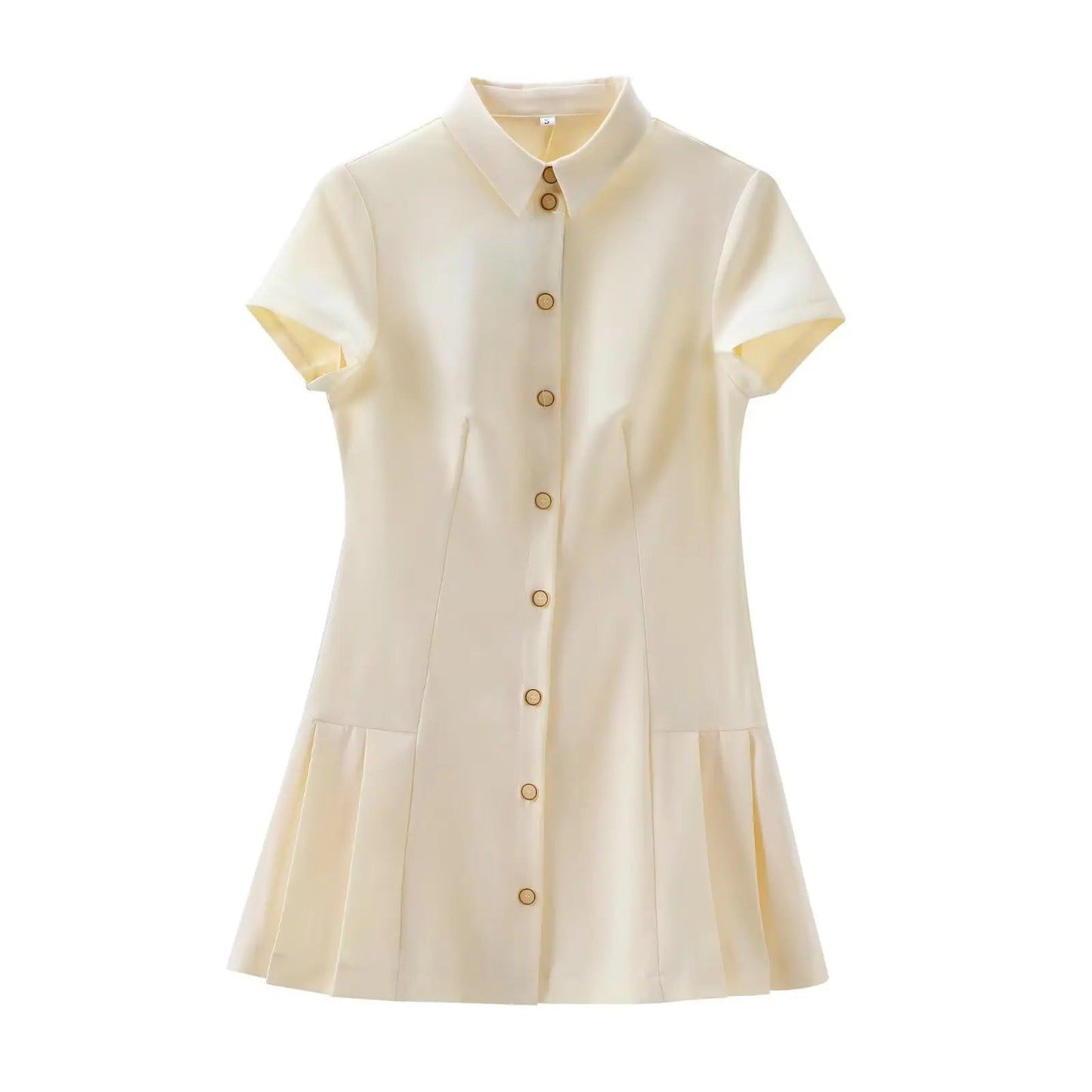 Flowy Polo Mini Dress with Pleated Skirt LAPANIA