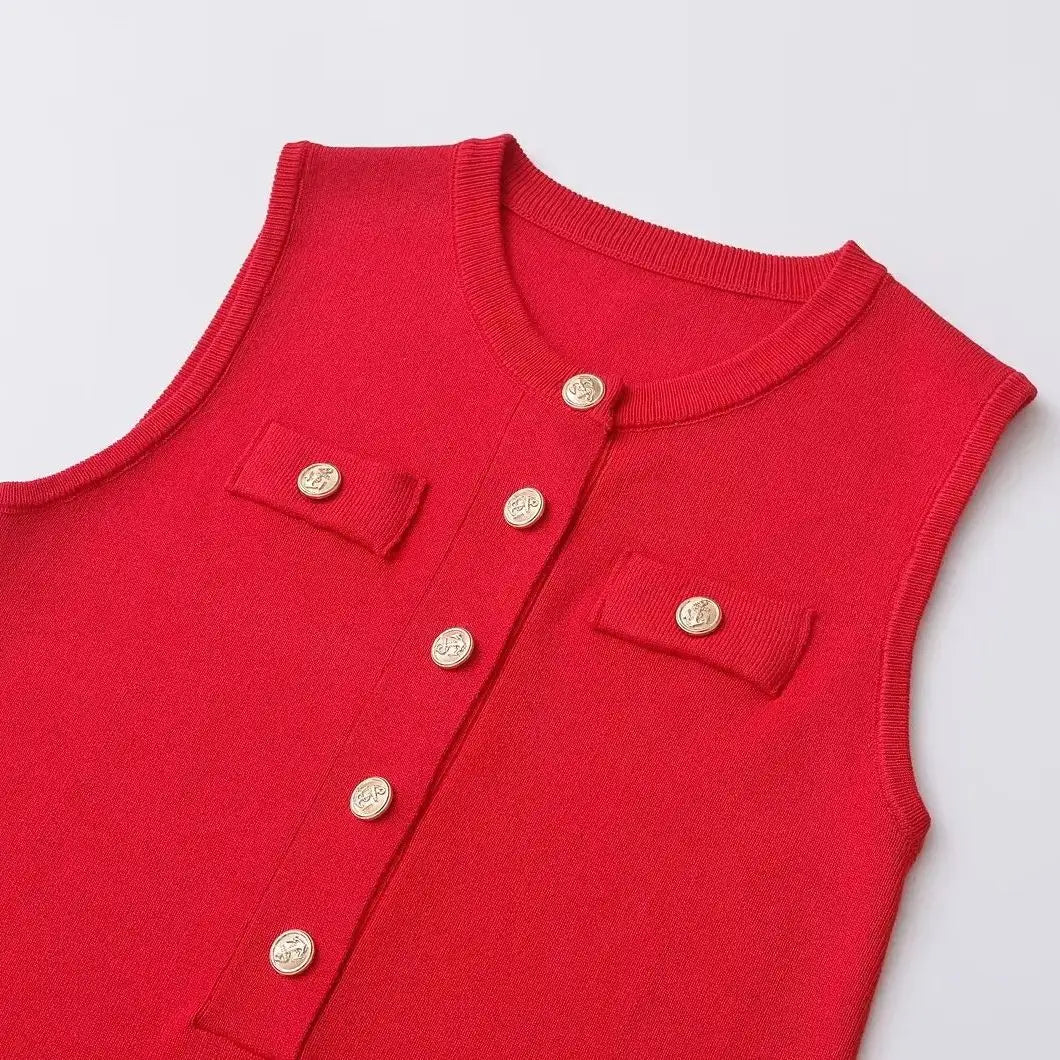 Red Knitted Mini Dress LAPANIA