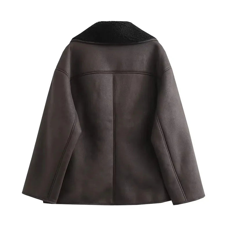 Dark Brown Leather Aviator Jacket LAPANIA