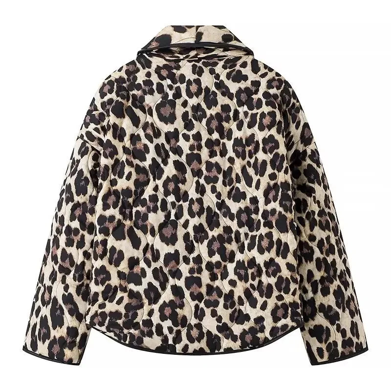 Vintage Leopard Print Winter Jacket LAPANIA