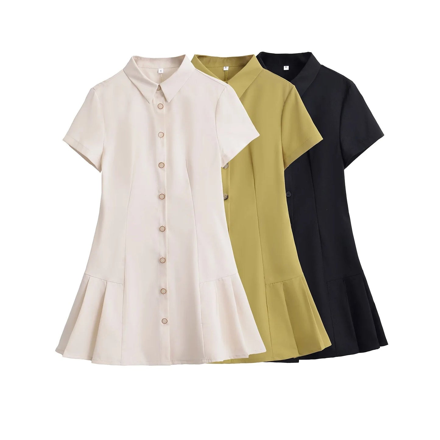 Flowy Polo Mini Dress with Pleated Skirt LAPANIA