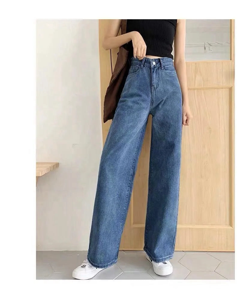 High-Waisted Cotton Straight Jeans LAPANIA