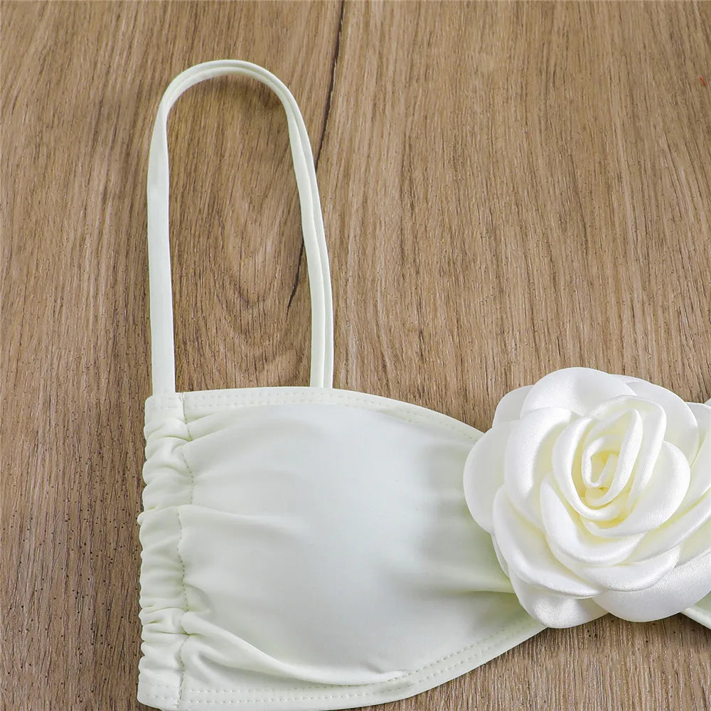 Lace-up Flower Bikini