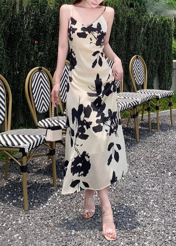 floral V-Neck maxi Dress LAPANIA