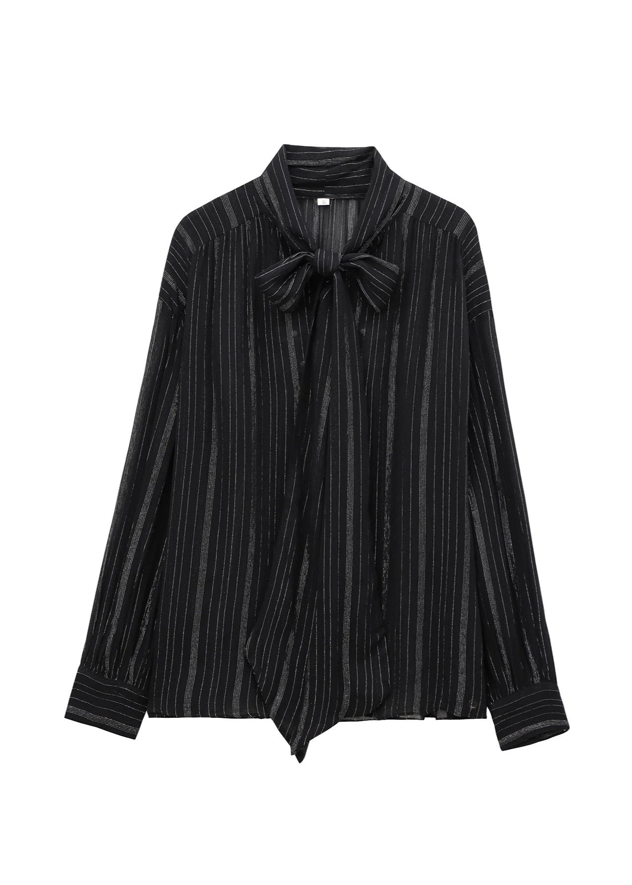Semi-Sheer Tie-Neck Blouse LAPANIA