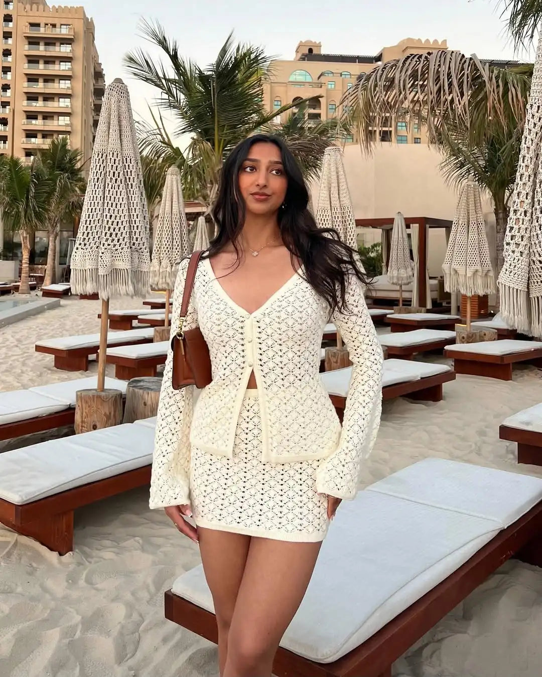 Crochet Cardigan & Skirt Set LAPANIA