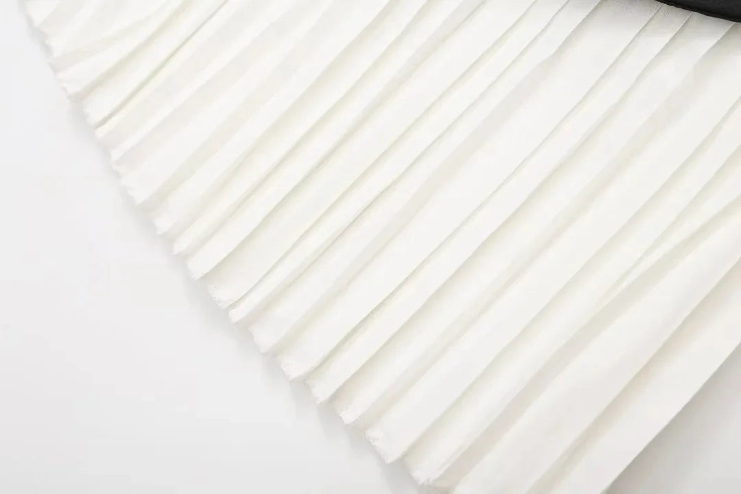 White Off-Shoulder Fold-Trim Mini Dress LAPANIA