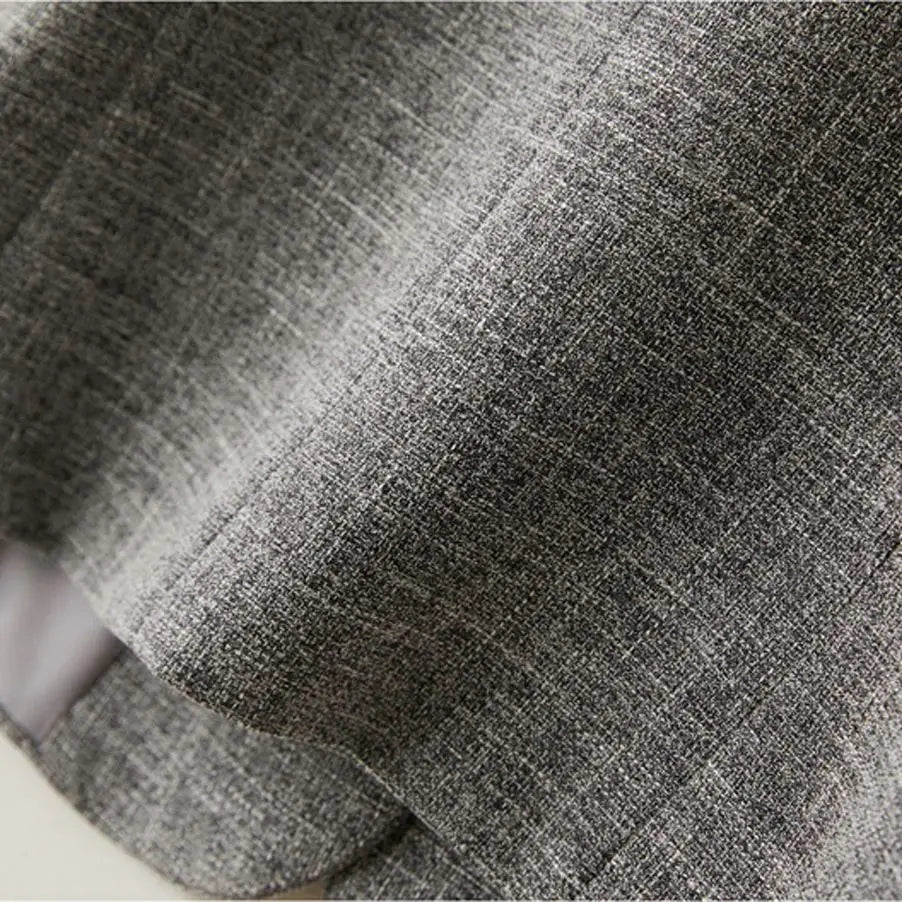 Gray V-Neck Short Vest Jacket LAPANIA