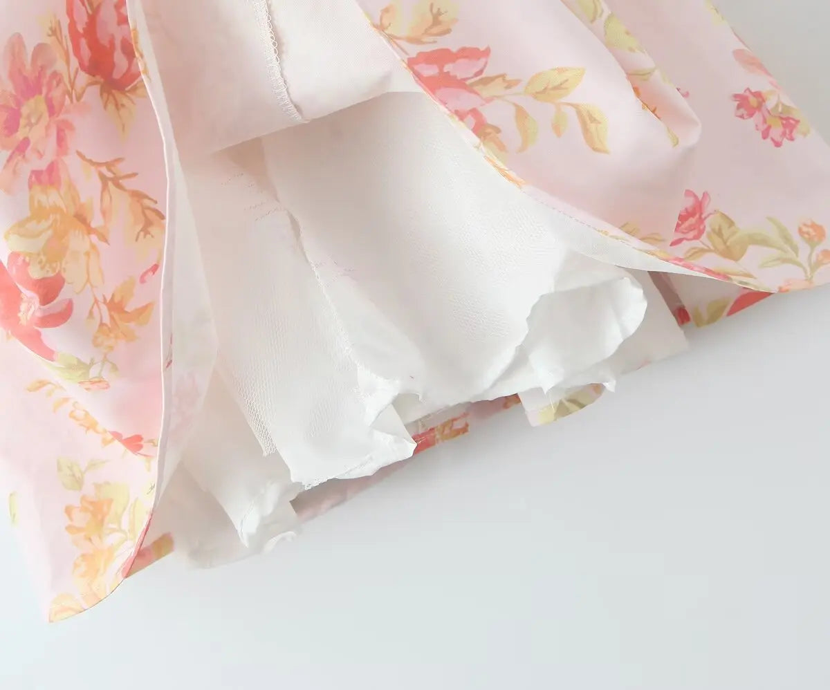 Floral Print Fit-and-Flare Mini Dress LAPANIA