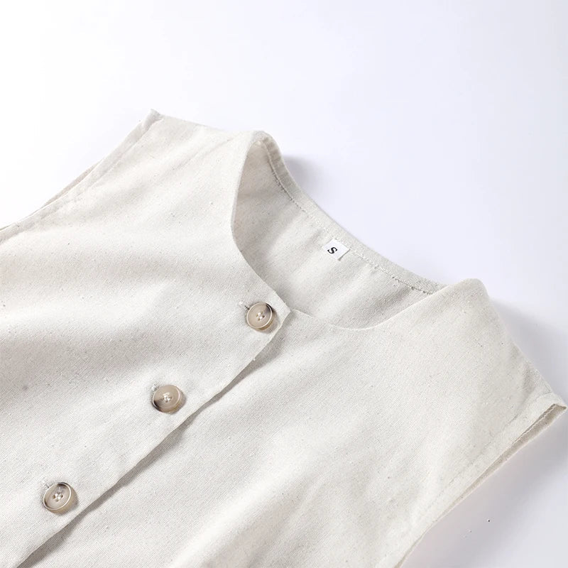 Slim Fit Linen Mini Dress LAPANIA