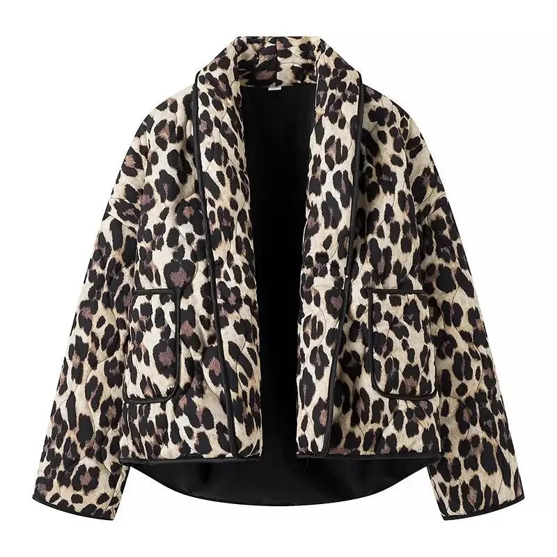 Vintage Leopard Print Winter Jacket LAPANIA