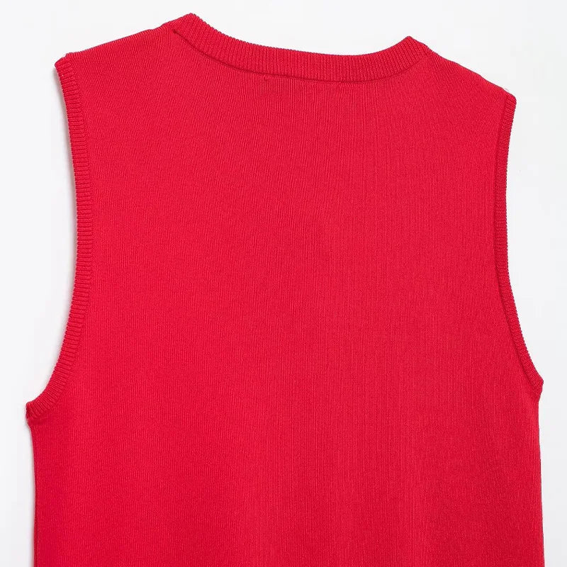 Red Knitted Mini Dress LAPANIA
