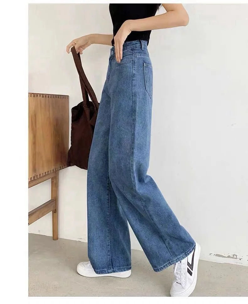 High-Waisted Cotton Straight Jeans LAPANIA