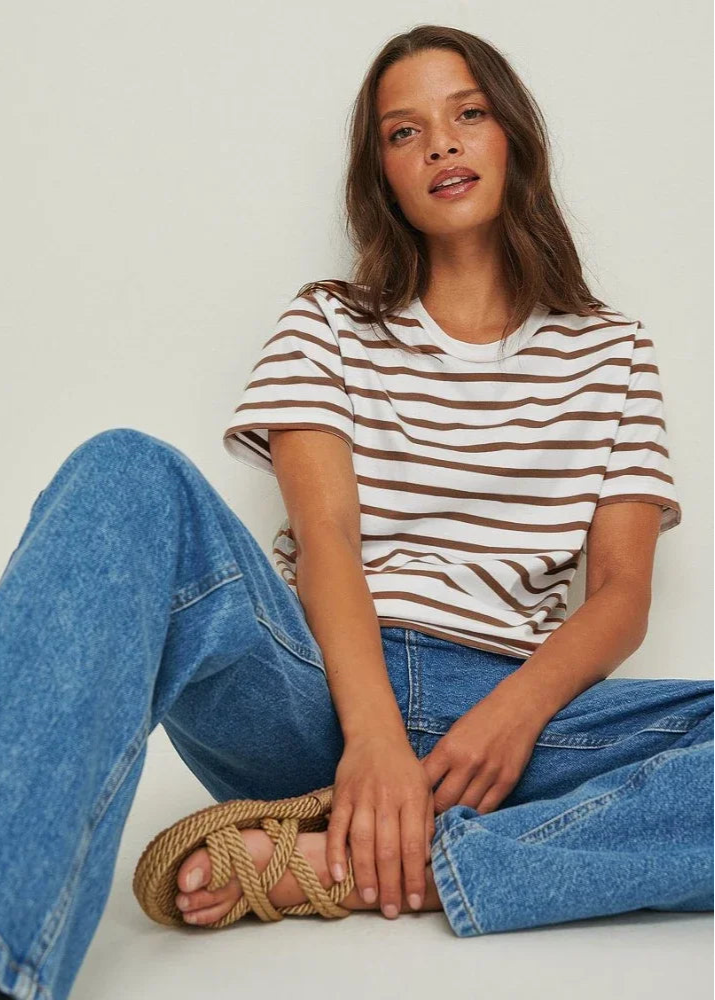 Striped Cotton Knit Tee