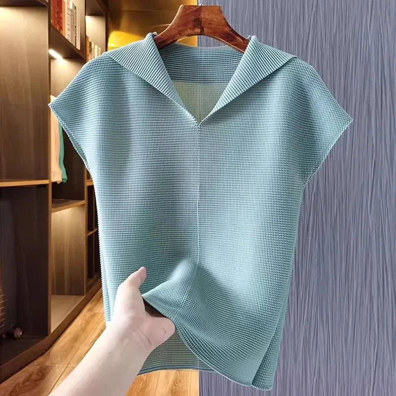 Textured V-Neck Blouse
