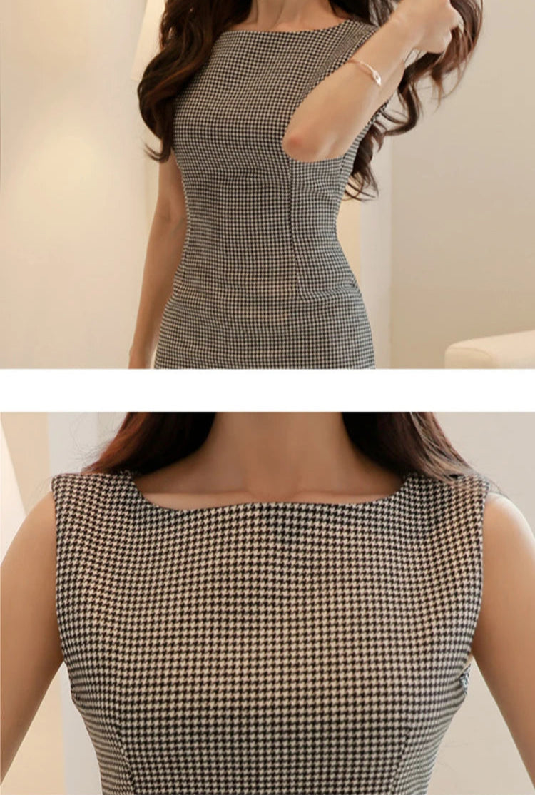 Vintage Bird Print Sleeveless Dress LAPANIA