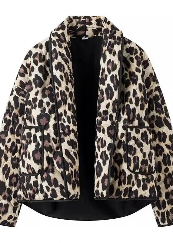 Vintage Leopard Print Winter Jacket LAPANIA