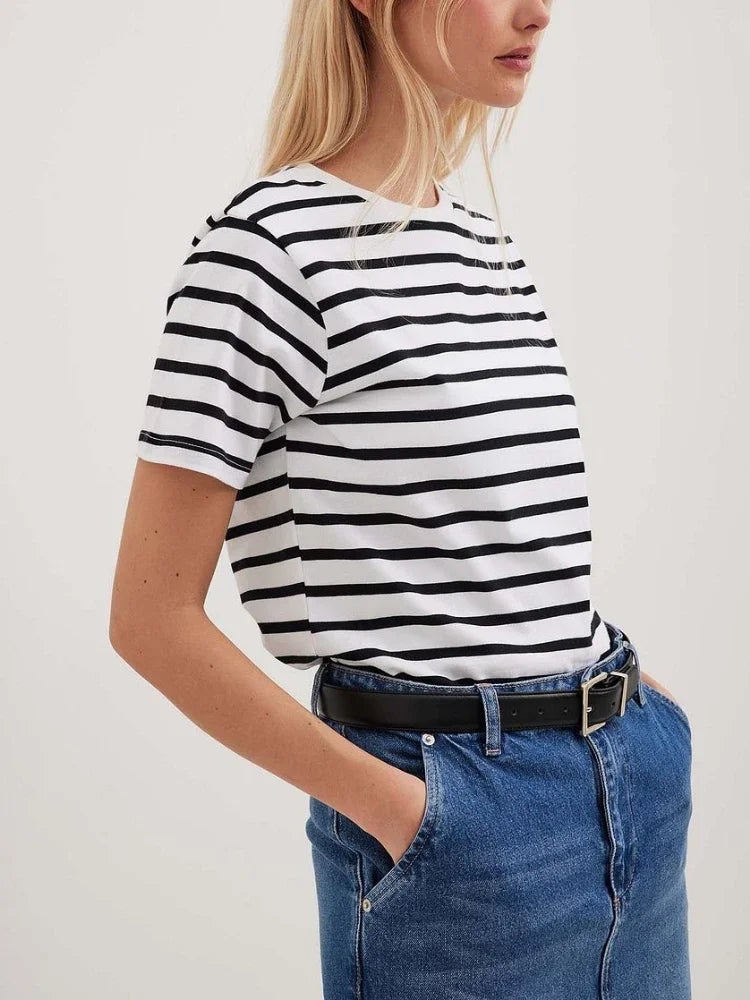 Striped Cotton Knit Tee